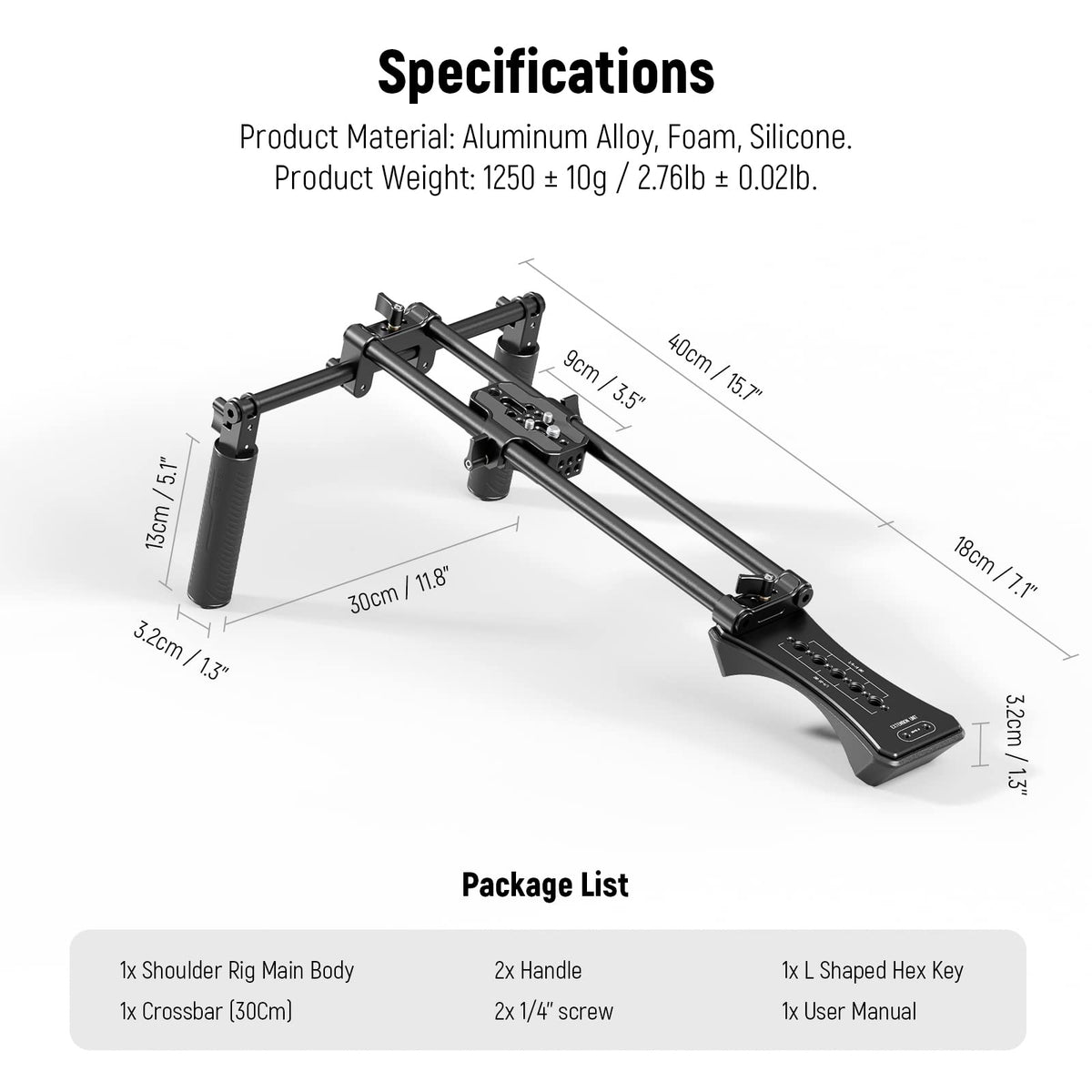 NEEWER SR004 lightweight stabilization supporting cameras up to 5 kg for versatile productions.