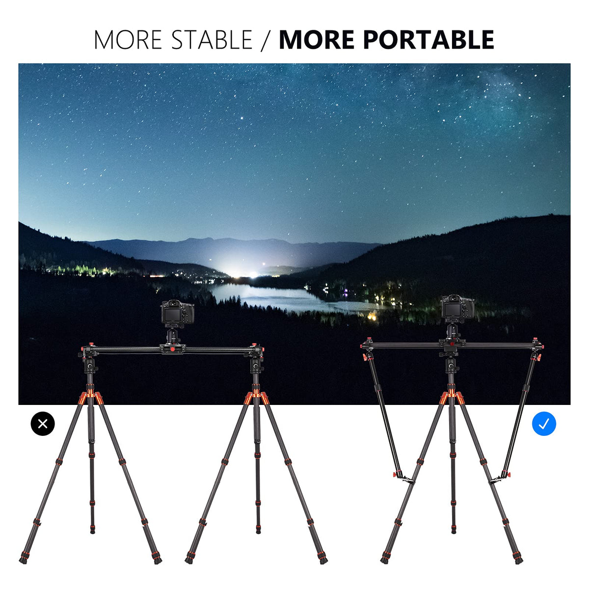 NEEWER two arm stabilizer system improves overall slider stability.