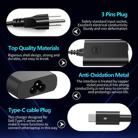 NEGENTTREN 65W USB-C charger supports multiple Dell models for versatile workdays