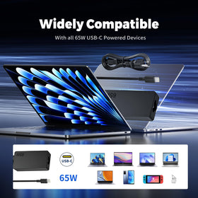 NEGENTTREN 65W USB-C charger side ports enables versatile USB-C charging.