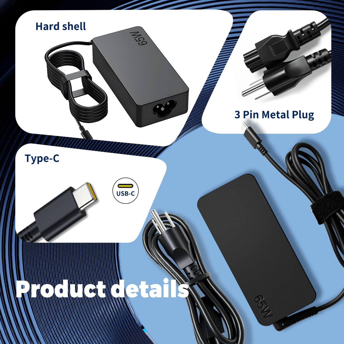 NEGENTTREN 65W USB-C charger smart protection guards devices during charging.