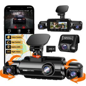 Neideso 360° dash cam front and rear angles for full protection