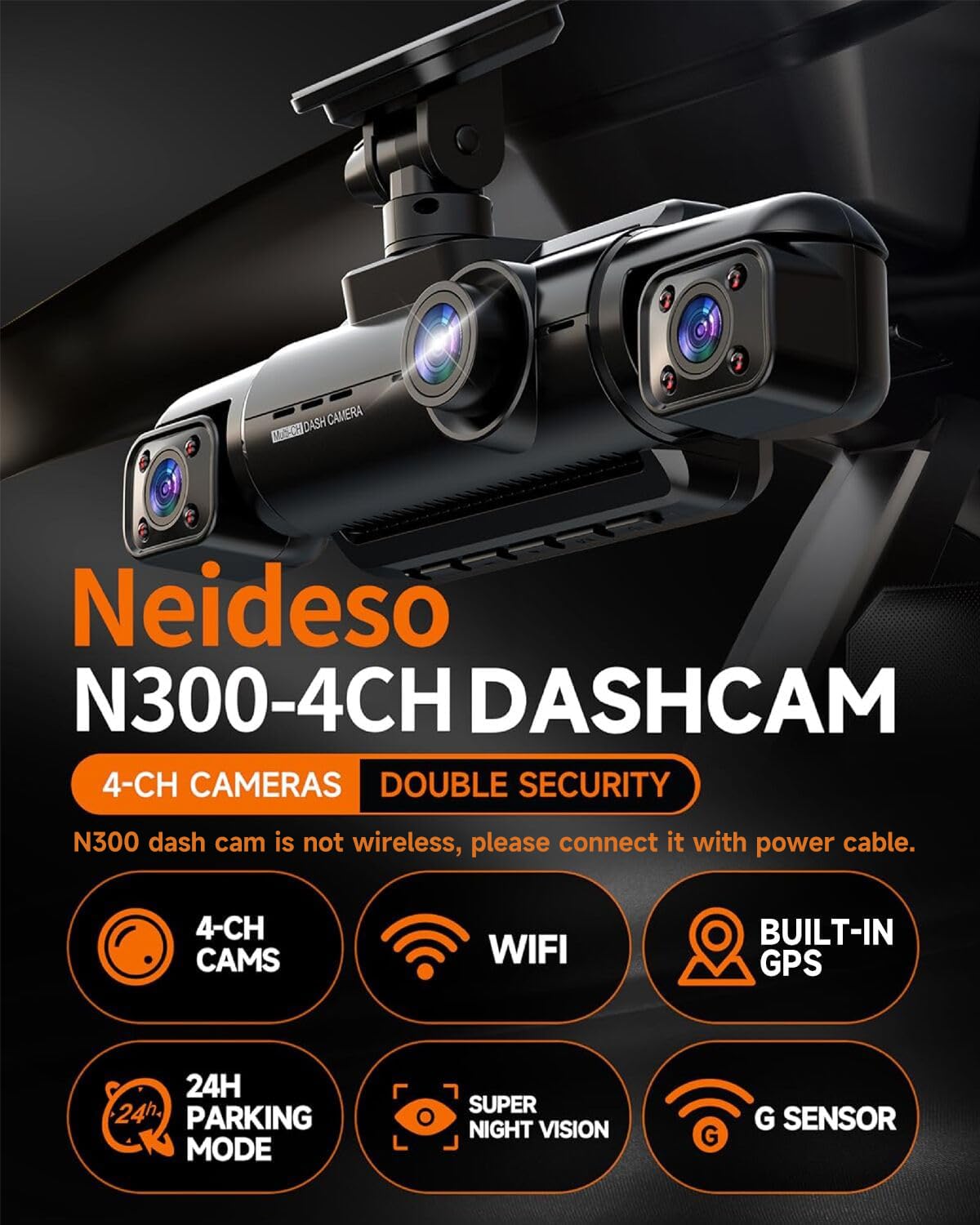 Neideso GPS and Wi‑Fi integration on the car camera