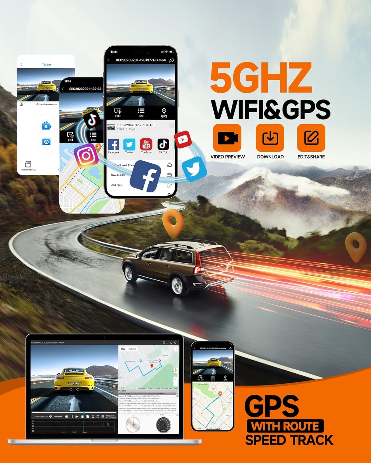 Neideso N700 5GHz WiFi and GPS module speeds transfer and tags clips