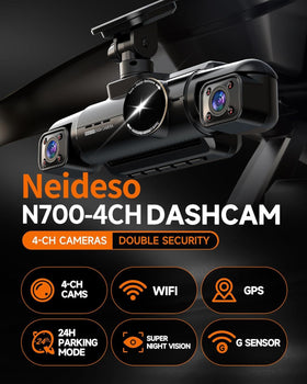 Neideso N700 rear camera records traffic behind your car for complete records
