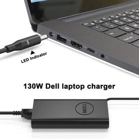 NELEBUTO 130W Dell XPS adapter in packaging shows complete kit for setup