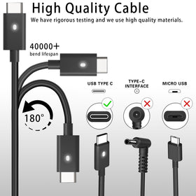 Side ports view of NELEBUTO 130W USB-C charger with Dell Latitude compatibility