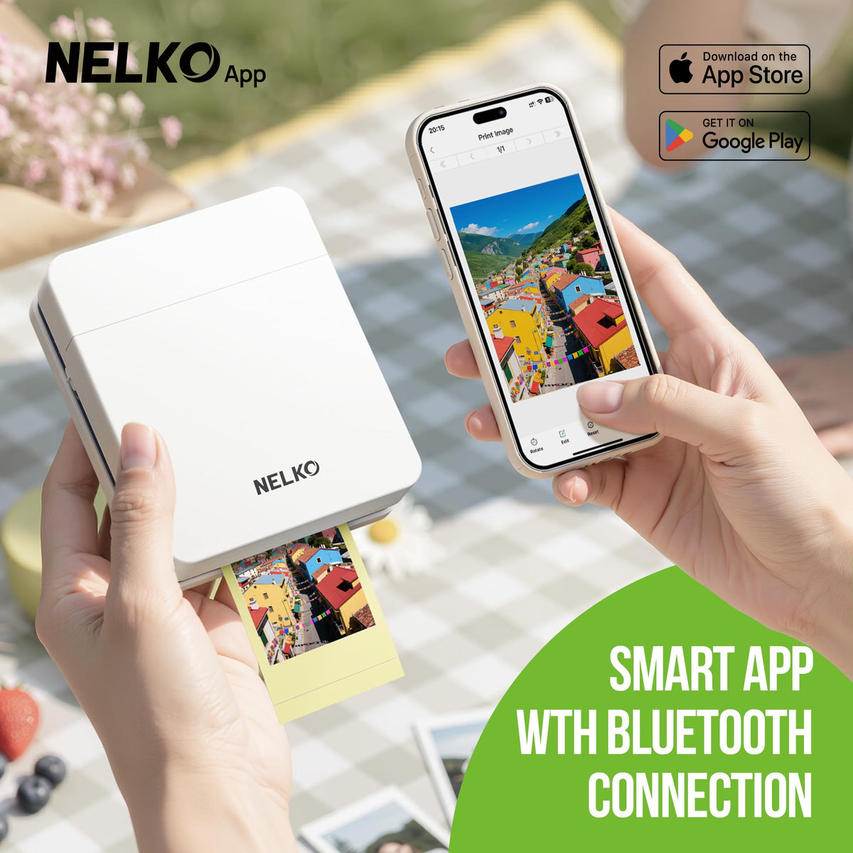 Nelko PP01 prints via Bluetooth on iOS and Android devices