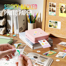 Nelko PP01 with sticky-backed paper enables easy scrapbooking and quick albums.