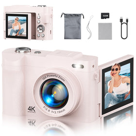 NEMUTA 4K camera with flip screen for easy framing and on-the-go vlogging.