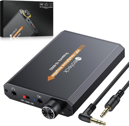 Neoteck amplifier shows 16-600 ohm impedance compatibility for diverse headphones.