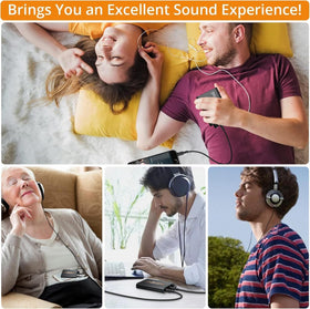 Compact smartphone-sized design of Neoteck amplifier for easy on-the-go listening.