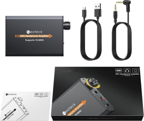 Neoteck amplifier works with MP3/MP4 players and smartphones for universal use.