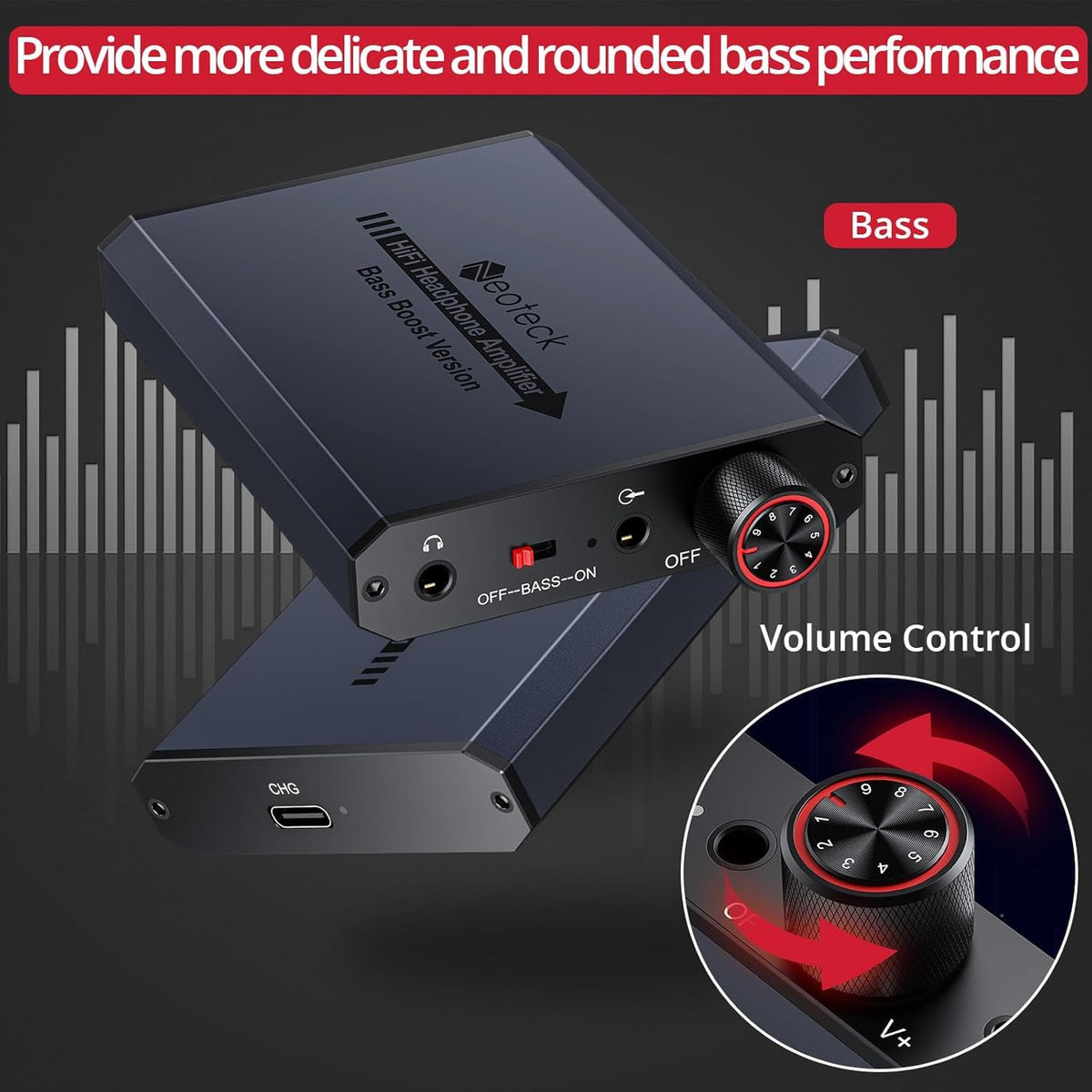 Neoteck compact durable design fits in your bag for on-the-go listening.
