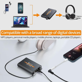 Neoteck aluminum matte finished amplifier offers comfortable handheld feel.