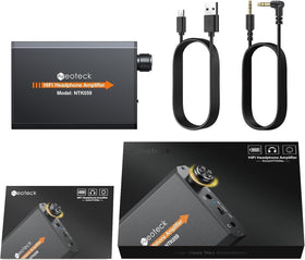 Neoteck in-use-with-headphones scenario highlights enhanced listening across impedance ranges.