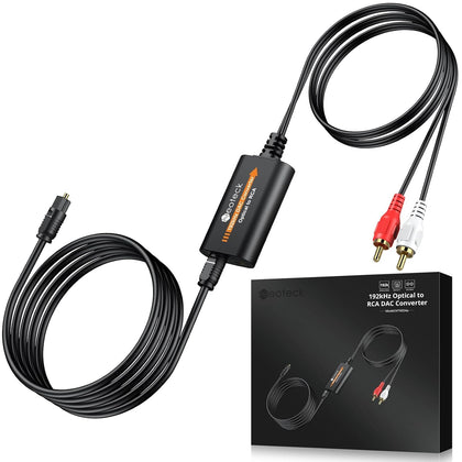 Neoteck SPDIF to RCA DAC with 7ft cable for cleaner digital-to-analog audio.