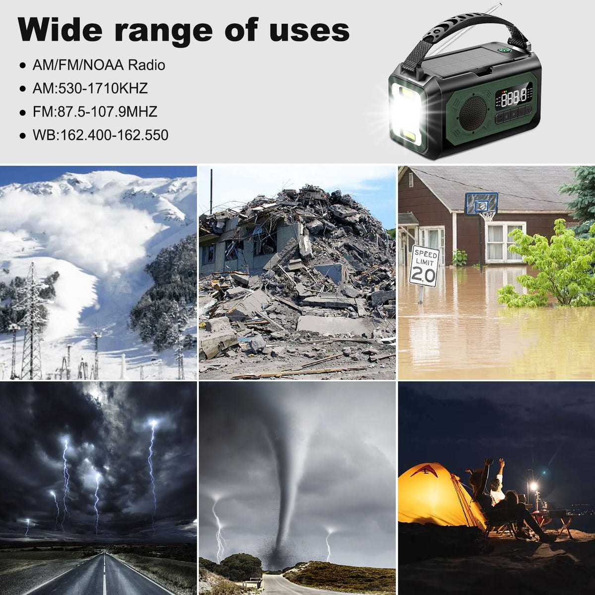 NEPIVEL compass and reading light support outdoor navigation and reading.