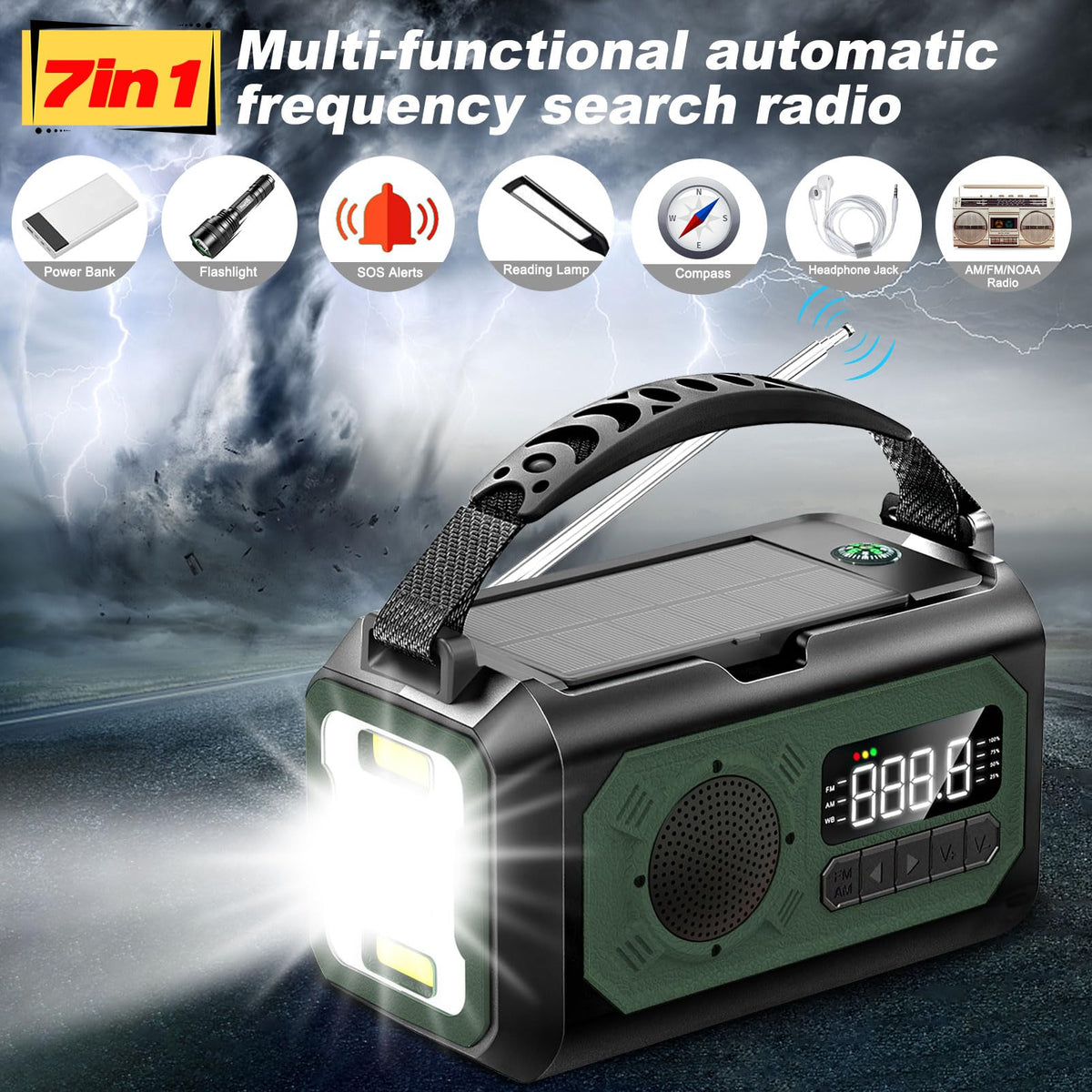 NEPIVEL hand crank provides power when sunlight is limited.
