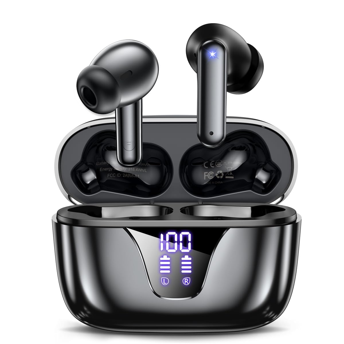 Nequga front packaging showing earbuds and case, highlights portability and protection