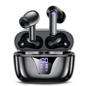 Nequga front packaging showing earbuds and case, highlights portability and protection