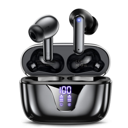 Nequga front packaging showing earbuds and case, highlights portability and protection