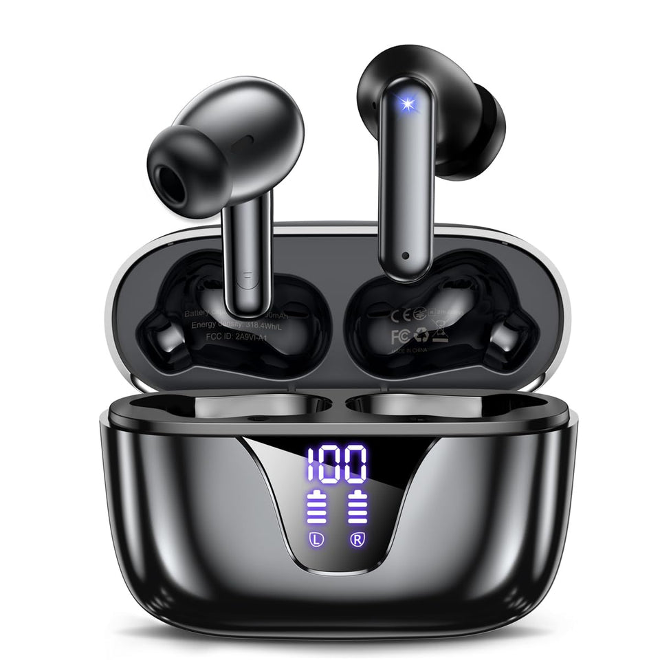 Nequga front packaging showing earbuds and case, highlights portability and protection
