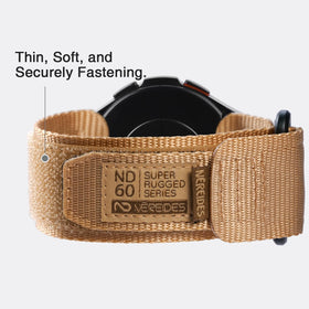 Nereides nylon strap compatible with Samsung Galaxy Watch models.