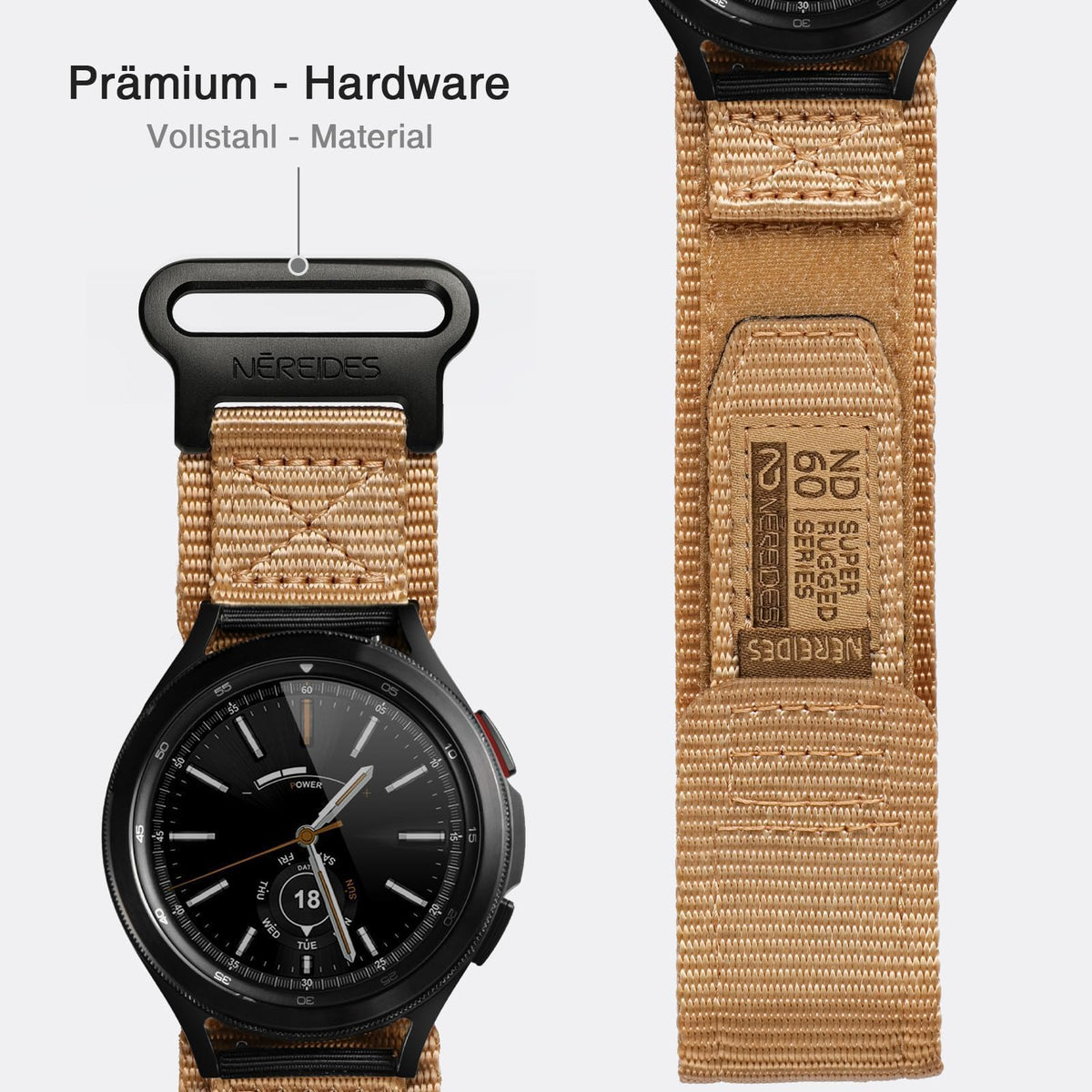 Nereides band light brown woven loop designed for daily wear.