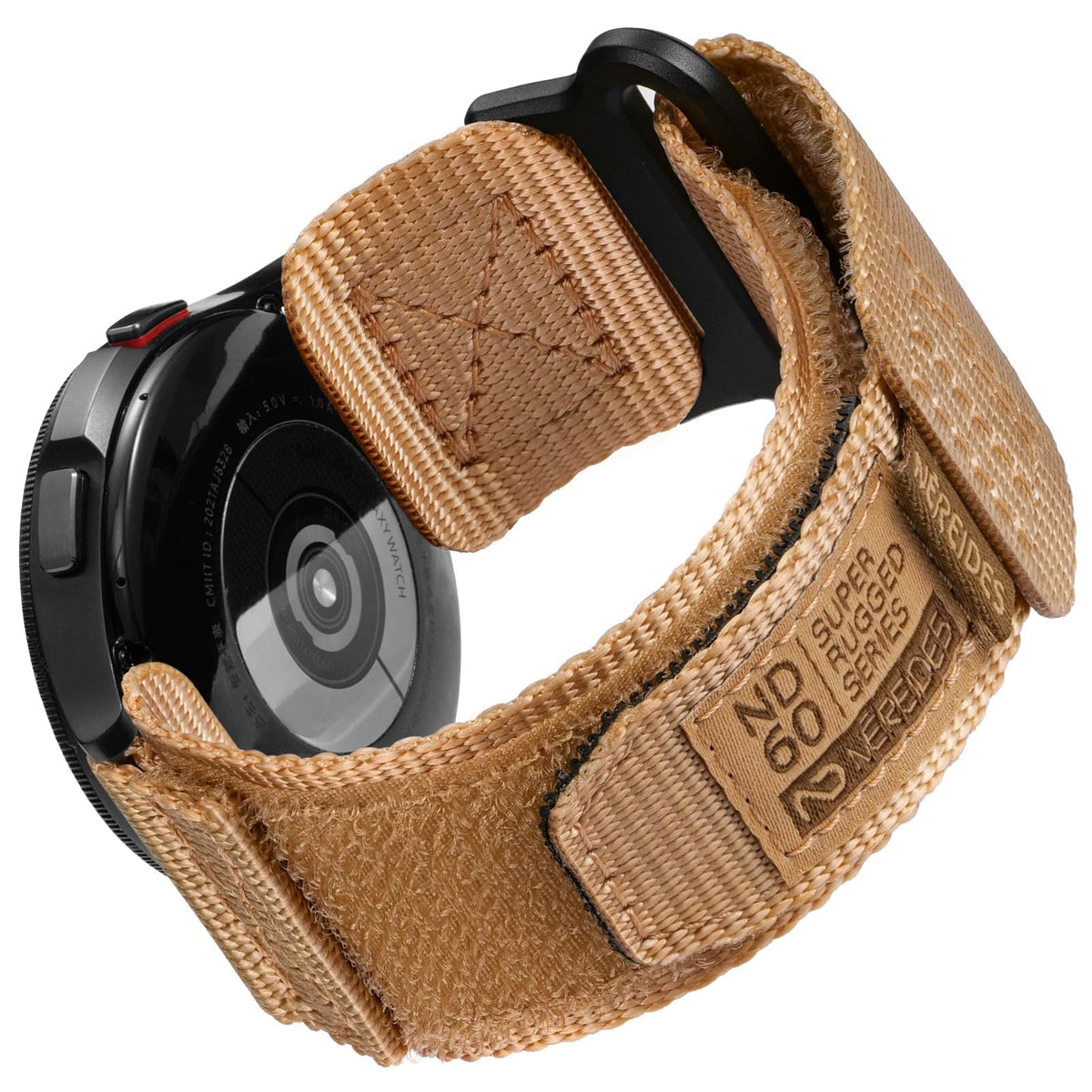 Nereides nylon strap close-up shows breathable weave for all-day comfort.