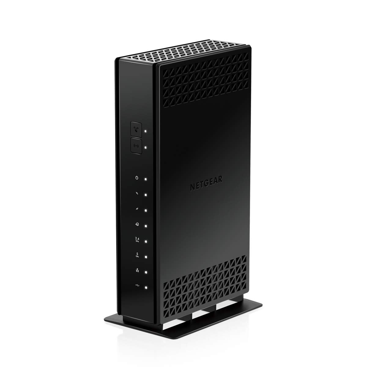 NETGEAR C6230 front view shows compact design for small spaces and easy setup.