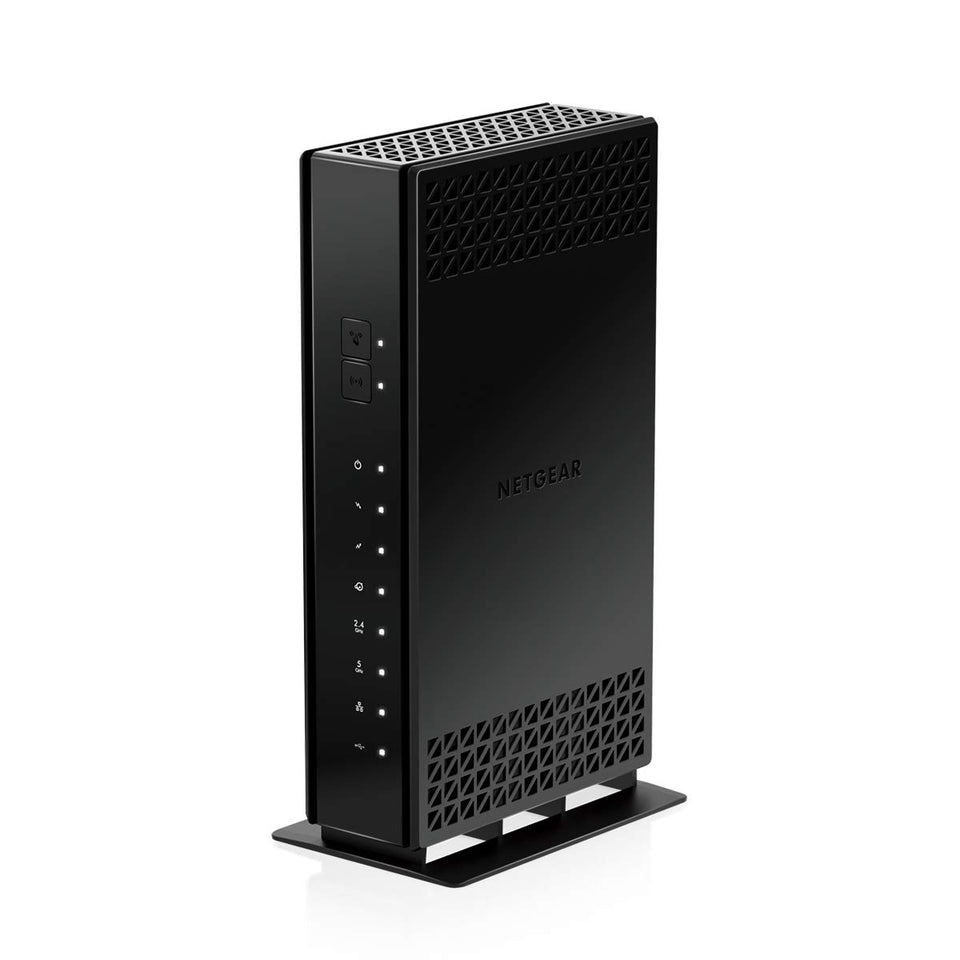 NETGEAR C6230 front view shows compact design for small spaces and easy setup.