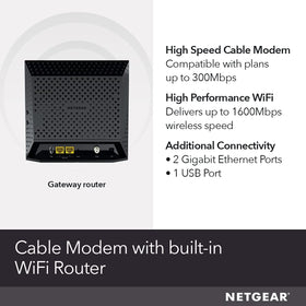 NETGEAR C6250 Wi-Fi coverage up to 1500 sq ft for multiple devices