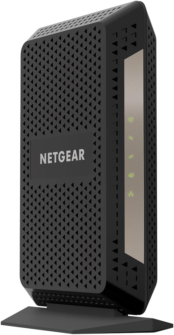 Netgear CM1000 front view for high-speed home internet readiness.