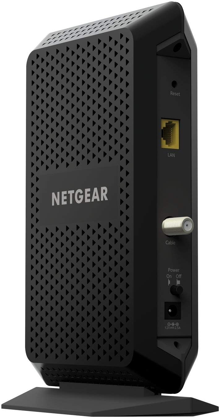 NETGEAR CM1000 renewed packaging indicating refurbished condition
