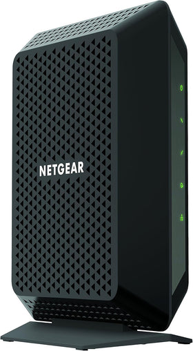 NETGEAR CM700 front view, compact modem ready to upgrade home internet