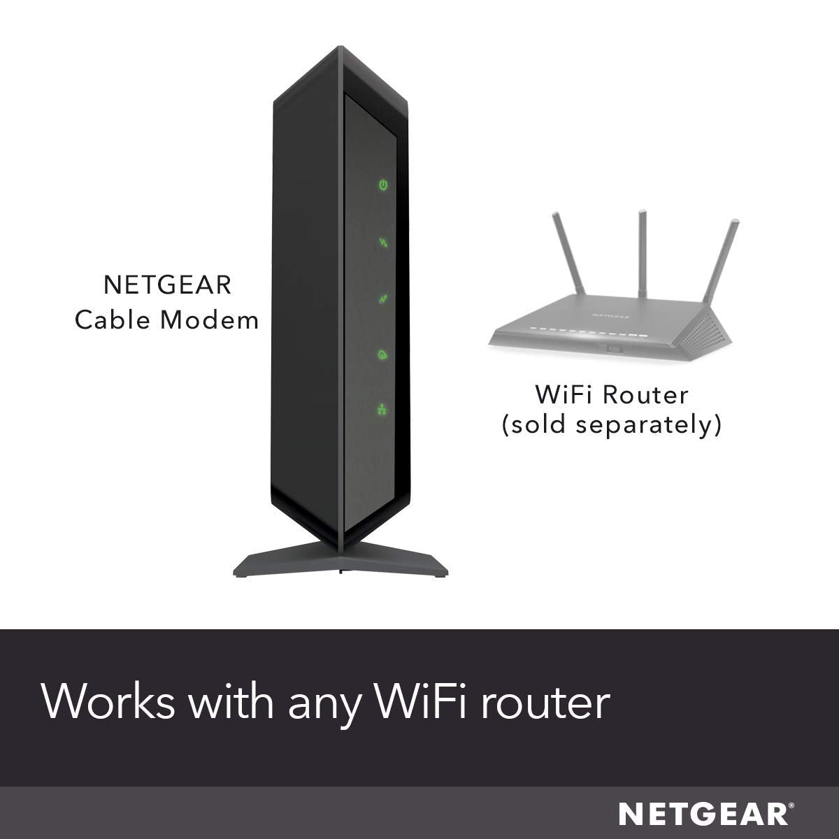 NETGEAR CM700 rear ports for reliable wired connections to a router.