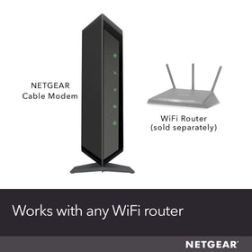 NETGEAR CM700 rear ports for reliable wired connections to a router.