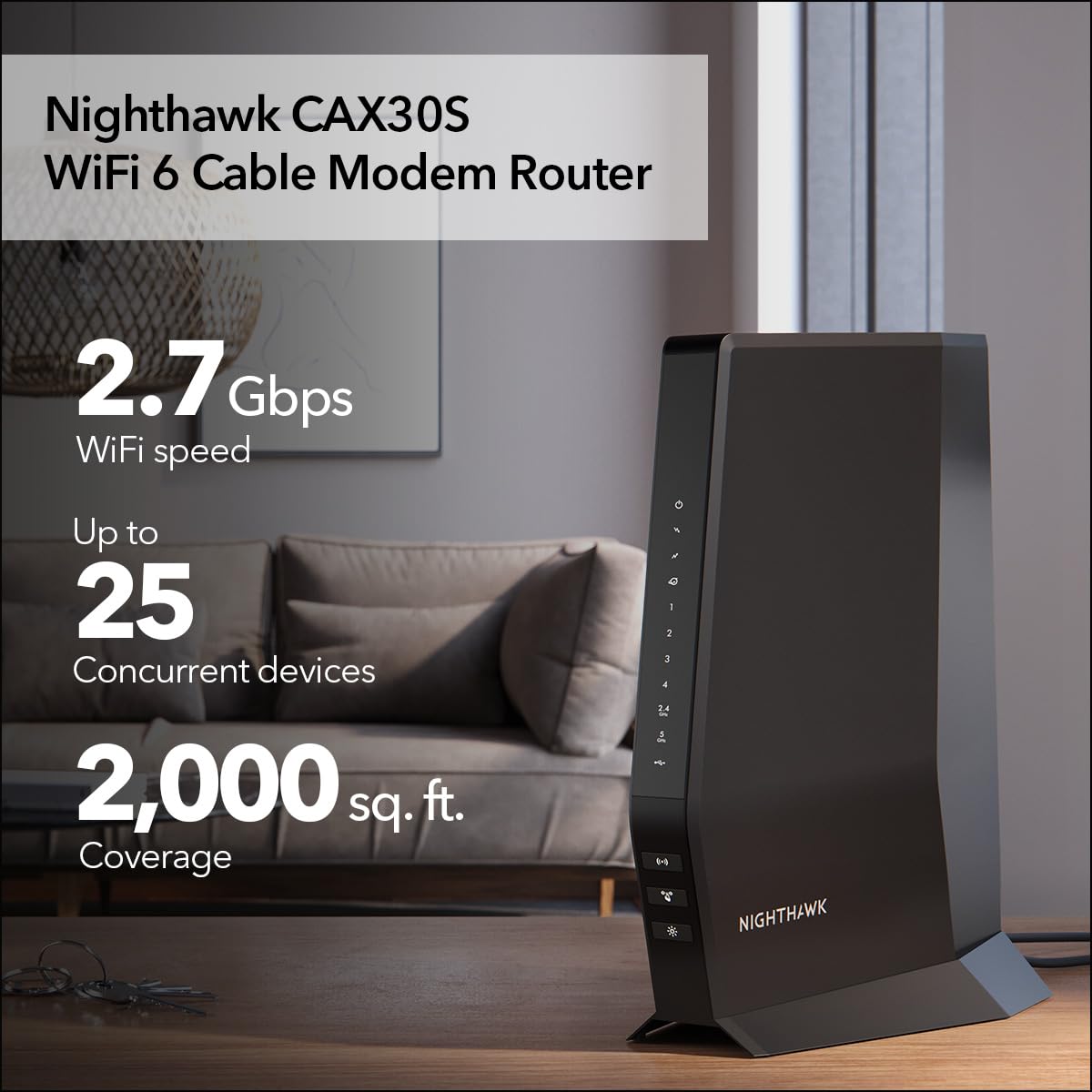 CAX30S showcasing WiFi 6 AX2700 performance for a modern home