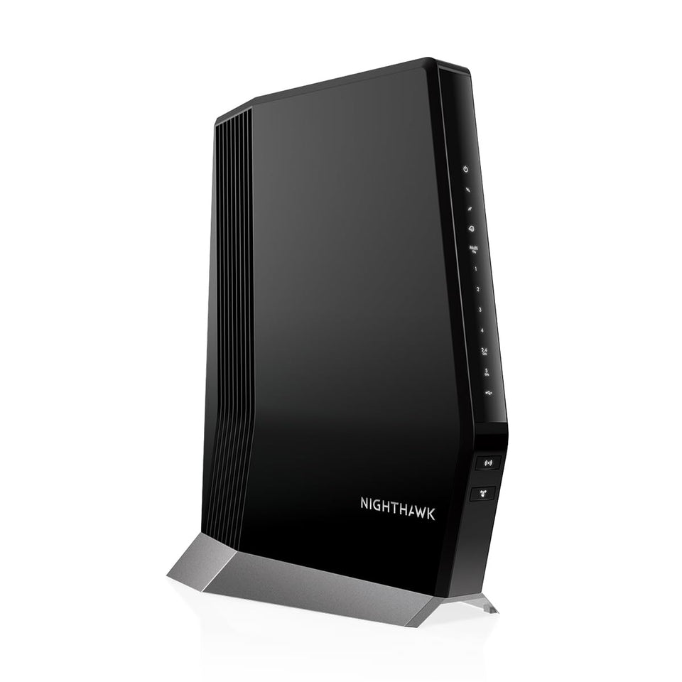 NETGEAR Nighthawk CAX80 front view with ready LEDs