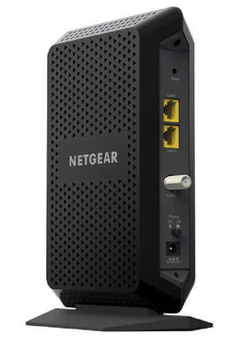 Netgear Nighthawk CM1100 rear ports reveal two Gigabit Ethernet jacks for fast wired connections.