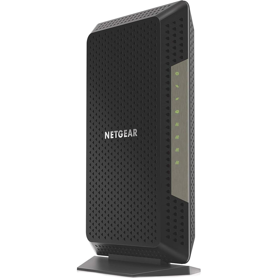 NETGEAR Nighthawk CM1200 front view, sleek modem for high speed home internet