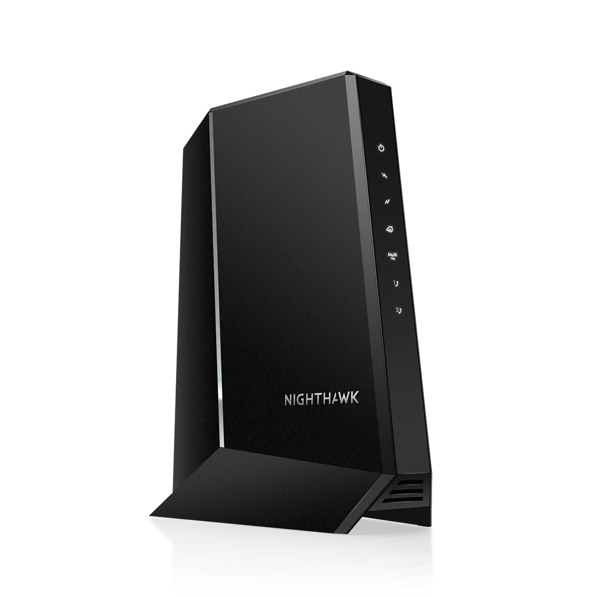 NETGEAR Nighthawk CM2050V front view highlighting the multi-gig port
