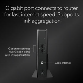 NETGEAR Nighthawk CM2500 in use with a router enables smooth streaming and gaming.