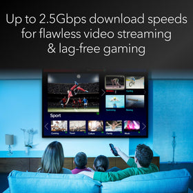 Close-up of the 1Gbps port showing uplink capacity for smooth video calls.
