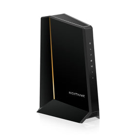 NETGEAR Nighthawk CM3000 front view for space-saving home networking upgrades.