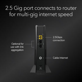 NETGEAR Nighthawk CM3000 2.5Gbps-capable port for future-proofing