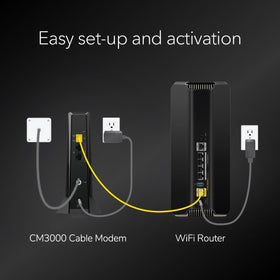NETGEAR Nighthawk CM3000 unboxed, quick activation with provider-ready compatibility