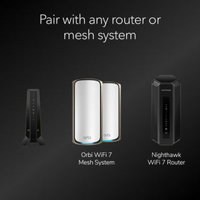 CM3000 integrated with an Orbi system for whole-home coverage.