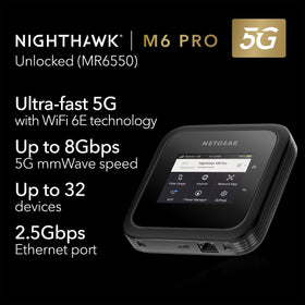 NETGEAR Nighthawk M6 Pro back ports highlight 2.5 Gbps Ethernet for fast wired links